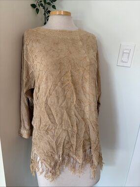 Embroidered rayon tassels top - no tags